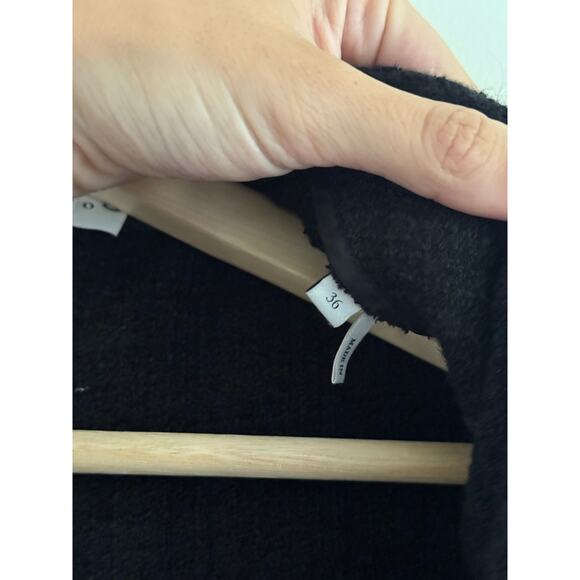 SANDRO Black Mini Dress With Tailored Collar Size 36 - Picture 6 of 10